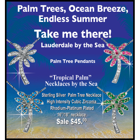 Florida Green Palm Tree Neckalce - Argenti Designer Jewelers