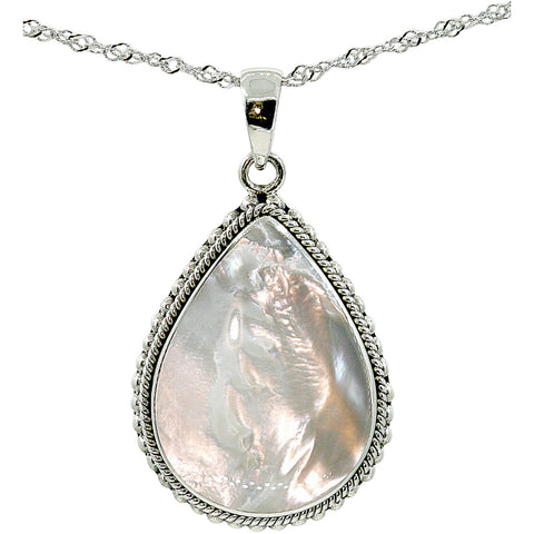 Beautiful Pear Shaped Mother of Pearl Necklace