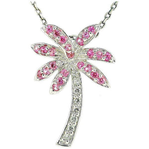 Florida Pink Palm Tree Necklace