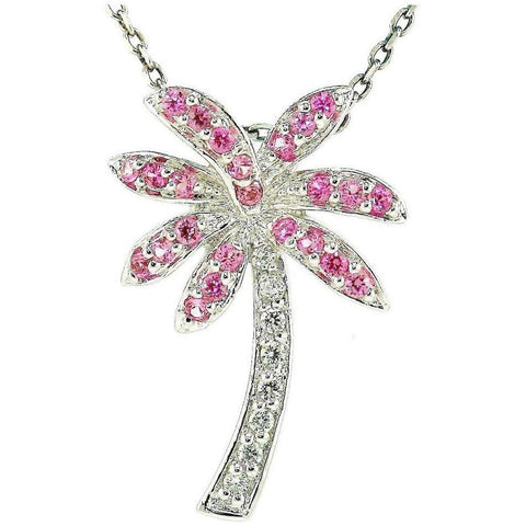 Florida Pink Palm Tree Necklace