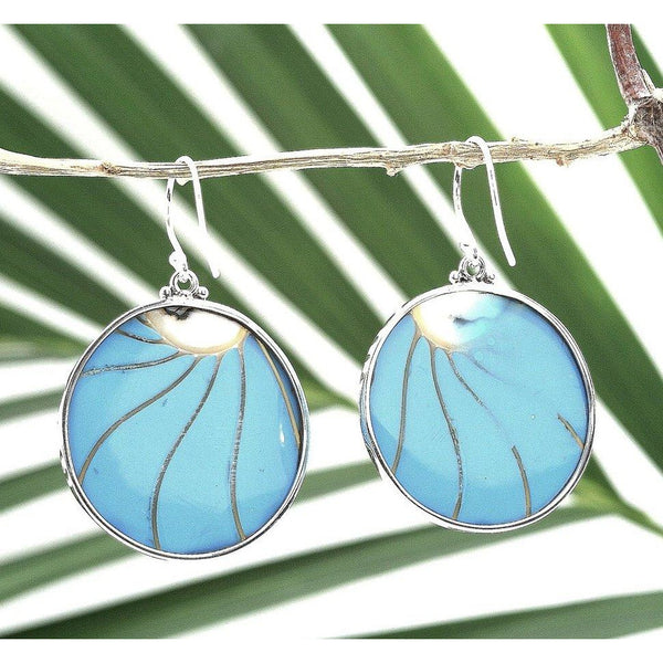 Robin Egg Blue Natural Nautilus Shell Earrings