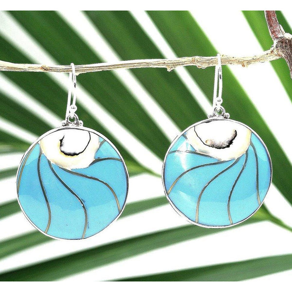 Robin Egg Blue Natural Nautilus Shell Earrings