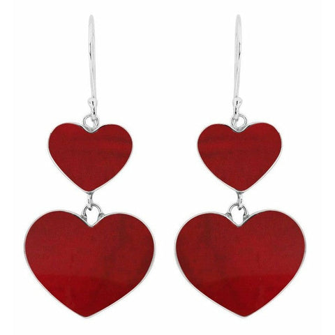 Love Hearts Coral Earrings