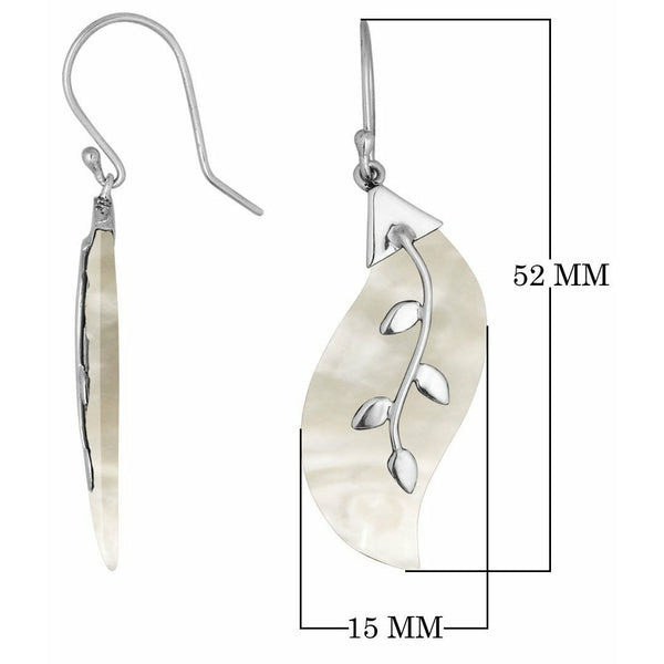 Swirl Leaf Mother of Pearl Earrings