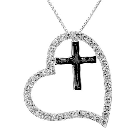 Spirit Heart Cross Necklace