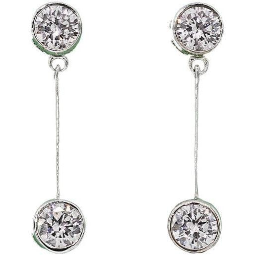 Double Dangle Bezel Earrings