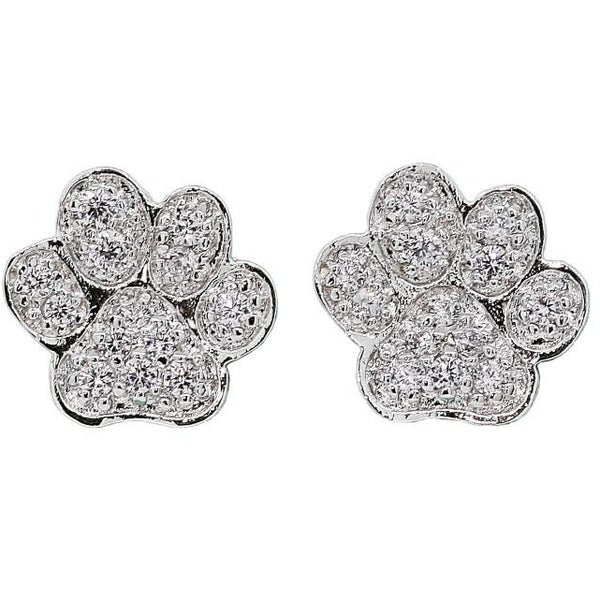 Pave Paw Earrings