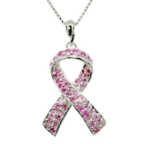Rosa Pink Ice Ribbon Necklace