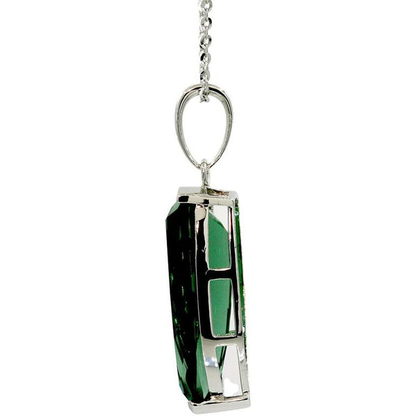 Siberian Green Quartz Trillion Necklace