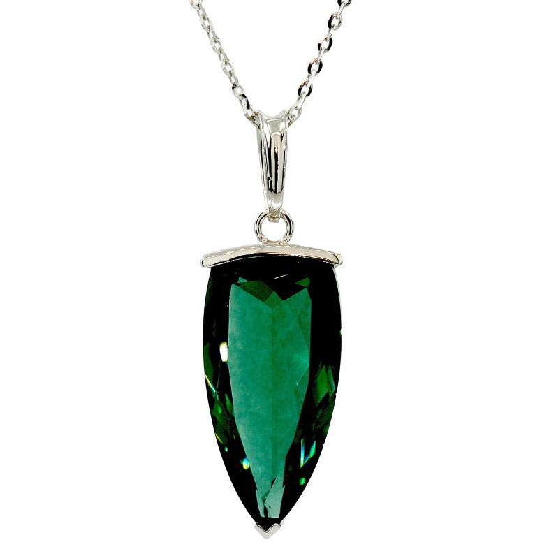 Siberian Green Quartz Trillion Necklace